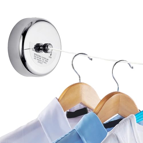 Foldable Washing for Outdoor Use - Wall-Mounted Rotary Dryer with Space-Saving Design - Space-Saving Stainless Steel Wall Mounted Washing for Bathroom Camping Balcony Indoor and Travel