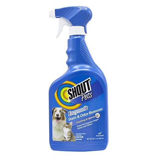 Shout for Pets Enzymatic Stain and Odor Remover | Carpet and Upholstery Cleaner in Fresh Scent, 32 Ounces | Easiest Way to Neutralize Pet Odors in Pet Households