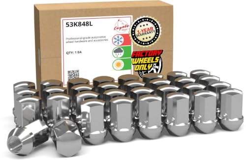 Image of Wheel Accessories Parts 32 Pcs M14x1.5 14x1.5 Thread OEM Style Lug Nuts 1.77 inch Long Chrome 7 /8 inch 22mm Hex Fits Chevy GMC Silverado Sierra 2500 HD 3500 HD GM 9596070 | 611-236
