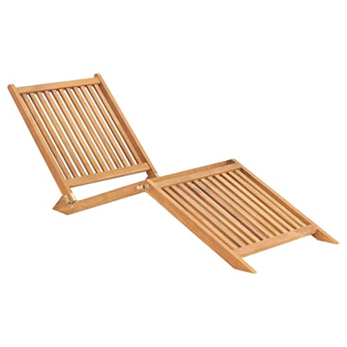 Mokuyary Lettino prendisole in legno massiccio, teak, da spiaggia, da giardino, per giardino, balcone, terrazza, campeggio, spiaggia, piscina