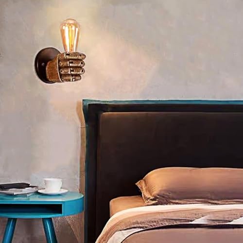 Image of Aomesinc Vintage Wall Sconce Industrial Hand Shaped Wall Light Fixture Edison Lamp Fixture Indoor for Bedroom Kitchen Restaurant Farmhouse(Right)