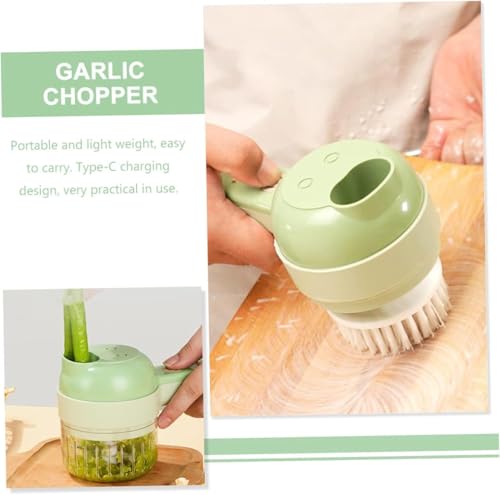 Portable Handheld 4 in 1 Electric Vegetable Slicer, Multifunctional Portable Vegetable Processor, Stainless Steel Blade, for Garlic Chili Onion Ginger Celery Meat (a) - Image 5