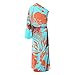Boho Dress for Women Maxi, Porsha Williams Favorites Clothes Beach Vacation Outfits Dresses Sexy Women's One Shoulder Slit Hem Floral Short Sleeve Loose Casual Dress Short Casual (L, Cyan)