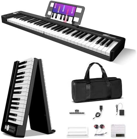 Amazon | BX-11 電子ピアノ 61鍵盤 折り畳み式 スピーカー 外付け 
