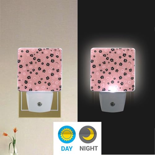 Lámpara nocturna LED sensor con flores color rosa vibrante miniatura 4