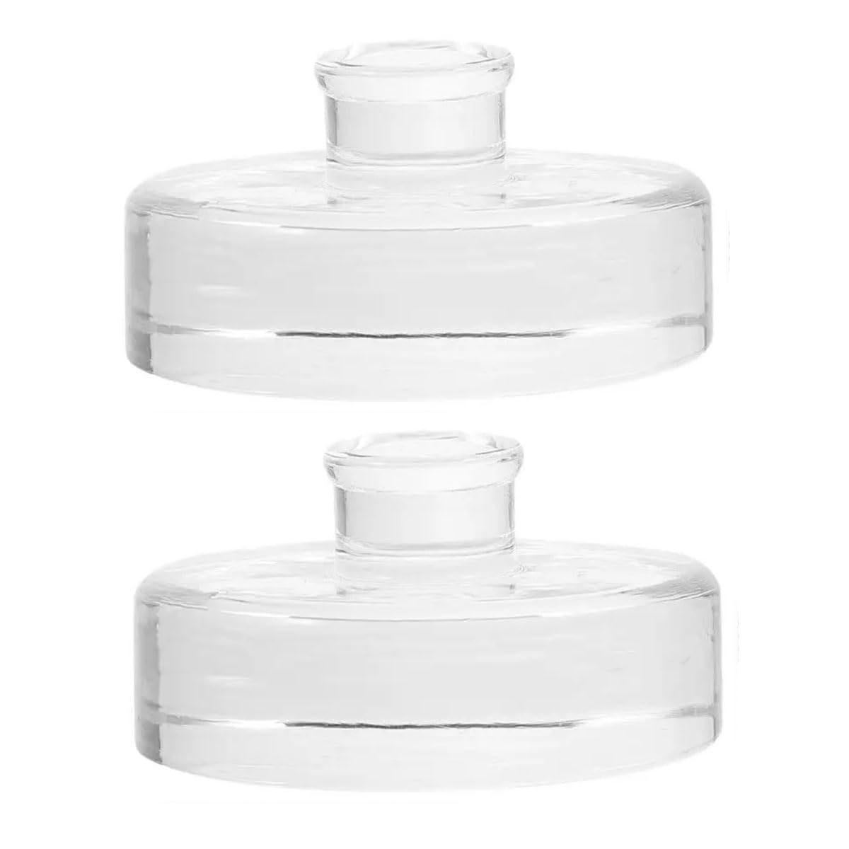 Camland 2 Pcs Fermentation Glass Weights for Wide Mouth Jars - Pickle Bottles with Sealing Lids for Efficient Fermenting - Durable, Transparent Fermenting Lids and Weights for Sauerkraut, Kimchi
