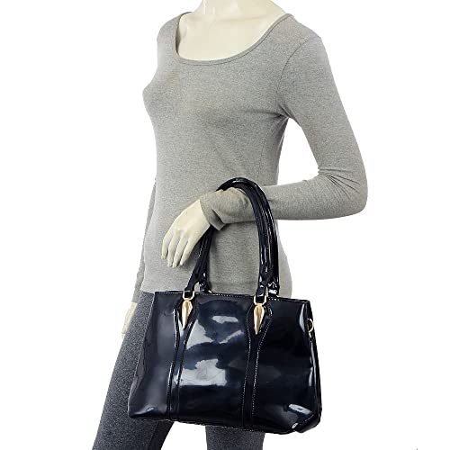 Pasta Feminina Tote Bag PA5001, LS Bolsas, Preta, 40 x 31 x 10 cm