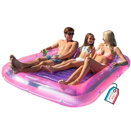 SWIMLINE Suntan Tub Classic Inflatable Tanning Lounge Float with Adjustable