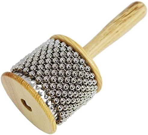 A-Star AP6101 Small Wooden Beaded Cabasa Afuche Shaker, Brown
