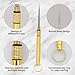 Golden Keychain Toothpick - 4 Pcs Reusable Metal Toothpicks with Keychain, Stainless Steel Toothpicks for Teeth, Portable Toothpick Holder for Home, Outdoor, Travel, Picnic, Camping