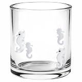 Sel Natural 14 Ounce Seahorse Icon Juice Glasses, Ocean Glass Juice Cups Cocktail Glasses Aesthetic...
