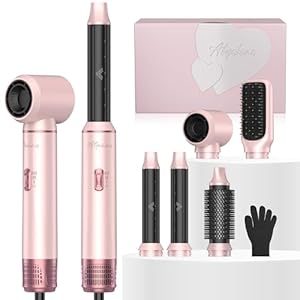 Atopskins 5 in 1 Air Styler Set Haarstyler Hairstyler Airbrush 5 in 1 Hair Styler Set Mit Rundbürstenföhn Warmluftbürste Föhn Lockenstab Für Glätten, Trocknen, Volumen, Locken, Ges... Stylingbürsten