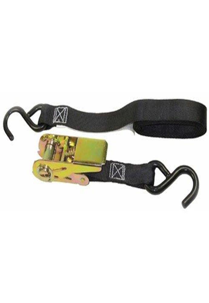 Keeper - 1” x 10' High Tension Ratchet Tie-Down with Vinyl Coated S-Hooks, 4 Pack - 300 lbs. Working Load Limit and 900 lbs. Break Strength