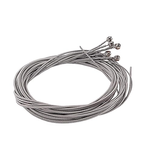 Toyvian Replacement Bass Strings 5 Pieces Set Steel Bass Strings Bass Guitar Accessories for Beginners Professionals Silver