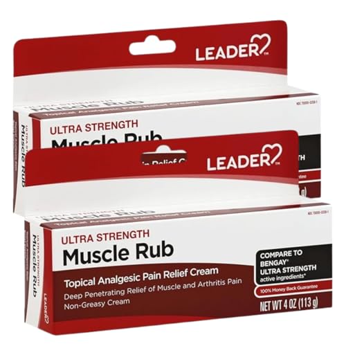 Image of Leader Muscle Rub - Fast-Acting, Deep Penetrating Relief for Sore Muscles and Joints, Minor Arthritis and Back Pain Relief, Non-Greasy Formula Topical Analgesic, Camphor, Menthol & Methyl Salic 2-Pack