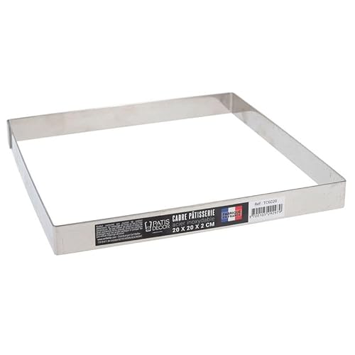 Cadre à pâtisserie inox H 2 cm - 20 x 20 cm