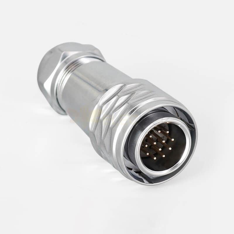 SF20 12 Pin Waterproof Plug+Socket 4-Hole Flange Aviation Circular Quick Push-Pull Industrial Metal