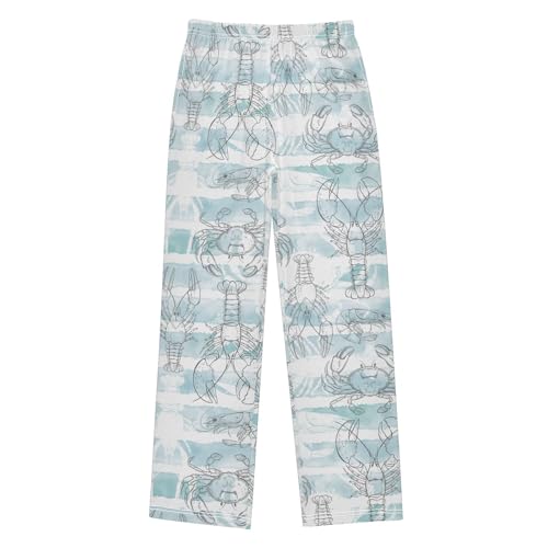 visesunny Boys' Pants Watercolor Crab Lobster Jogger Pants Elastic Waist Long Bottoms Trousers with Pockets S