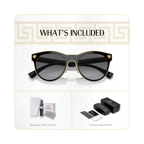Versace VE2198 MEDUSA CHARM Round Sunglasses For Women +BUNDLE with ACCESSORY EYEWEAR KIT2