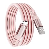SLuB Micro USB ケーブル【2M】Type A to マイクロタイプB 2A急速充電 USB2.0データ転送 断線防止 シリコン素材 Android 充電コード Type-B PS4 コントローラー充電器 Xperia X/Galaxy S7/Kindle/モバイルバッテリー/加湿器等の各種Micro Type B機器対応 ローズゴールド