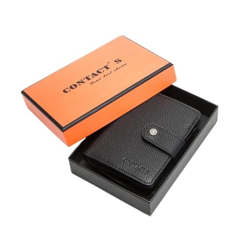 Portefeuille en cuir véritable de haute qualité et son écrin noir