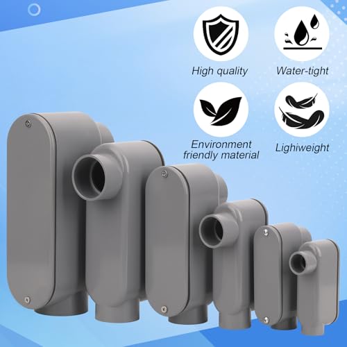 CKVIHAV 2Pack 1-1/4 Inch Rigid PVC Conduit Body Type LB (Slip x Slip) 1.25IN PVC Conduit Bodies LB Type with Cover and Gasket, Gray by CKVIHAV - Used condition - Image 5