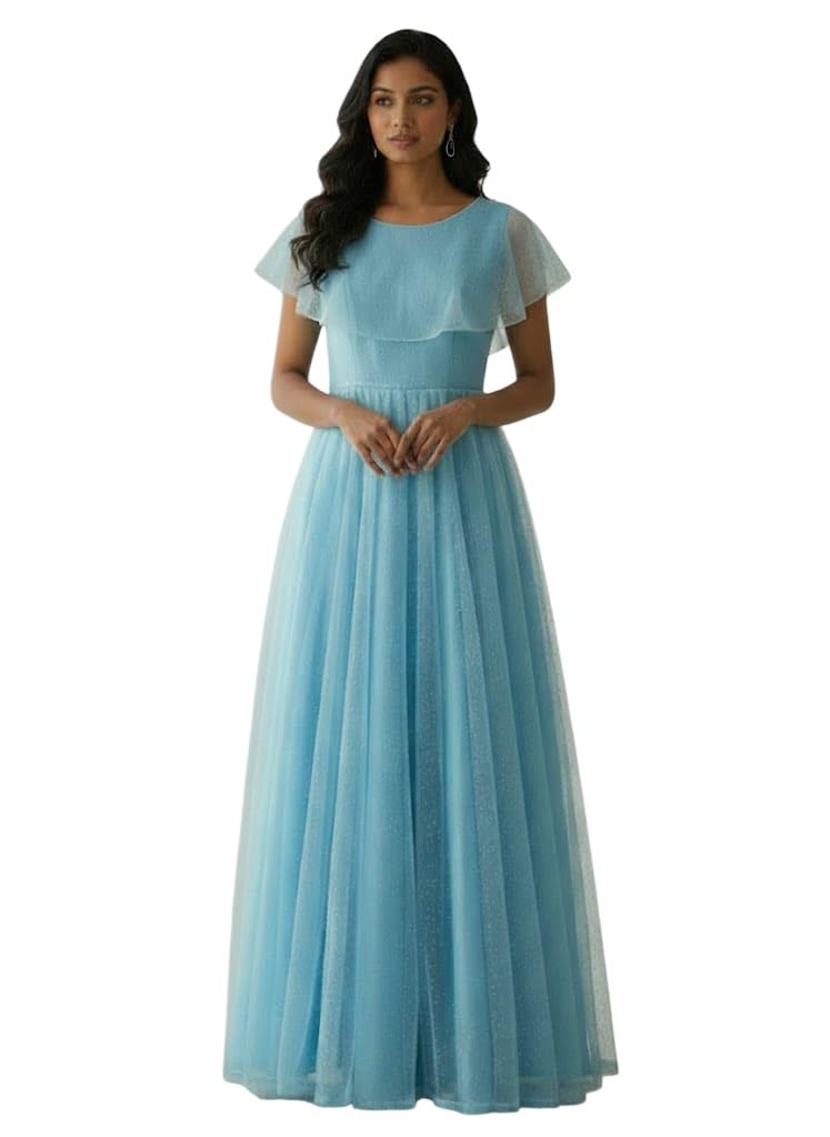 lady shopi Women's Tissue Marble Due Drop Gown Rivaaz Sky-Gem-picture-45