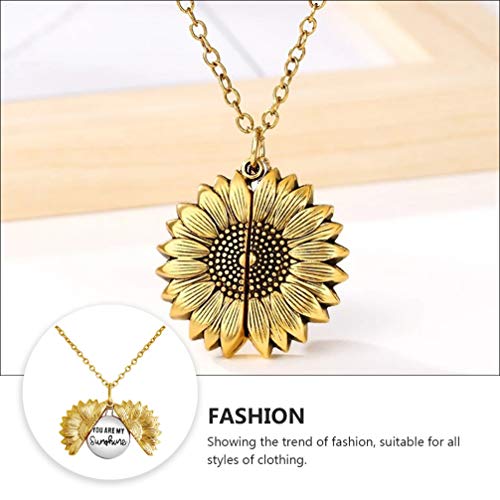Happyyami Colar de girassol You are My Sunshine colar com pingente gravado inspiração, joia feminina