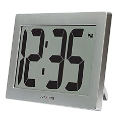 Acu Rite 75102 RM 9 . 5 " Large Digital Clock with Intelli Time Technology,Siliver, 6 inch height x photo Acu Rite 75102 RM 9 . 5 " Large Digital Clock with Intelli Time Technology,Siliver, 6 inch height x