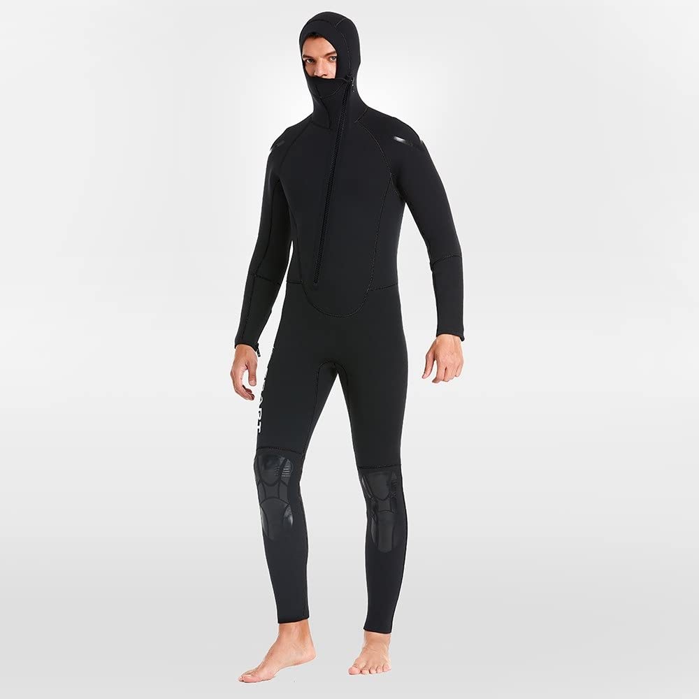 Combinaison de plongée épaisse et chaude à capuche pour homme 5 mm