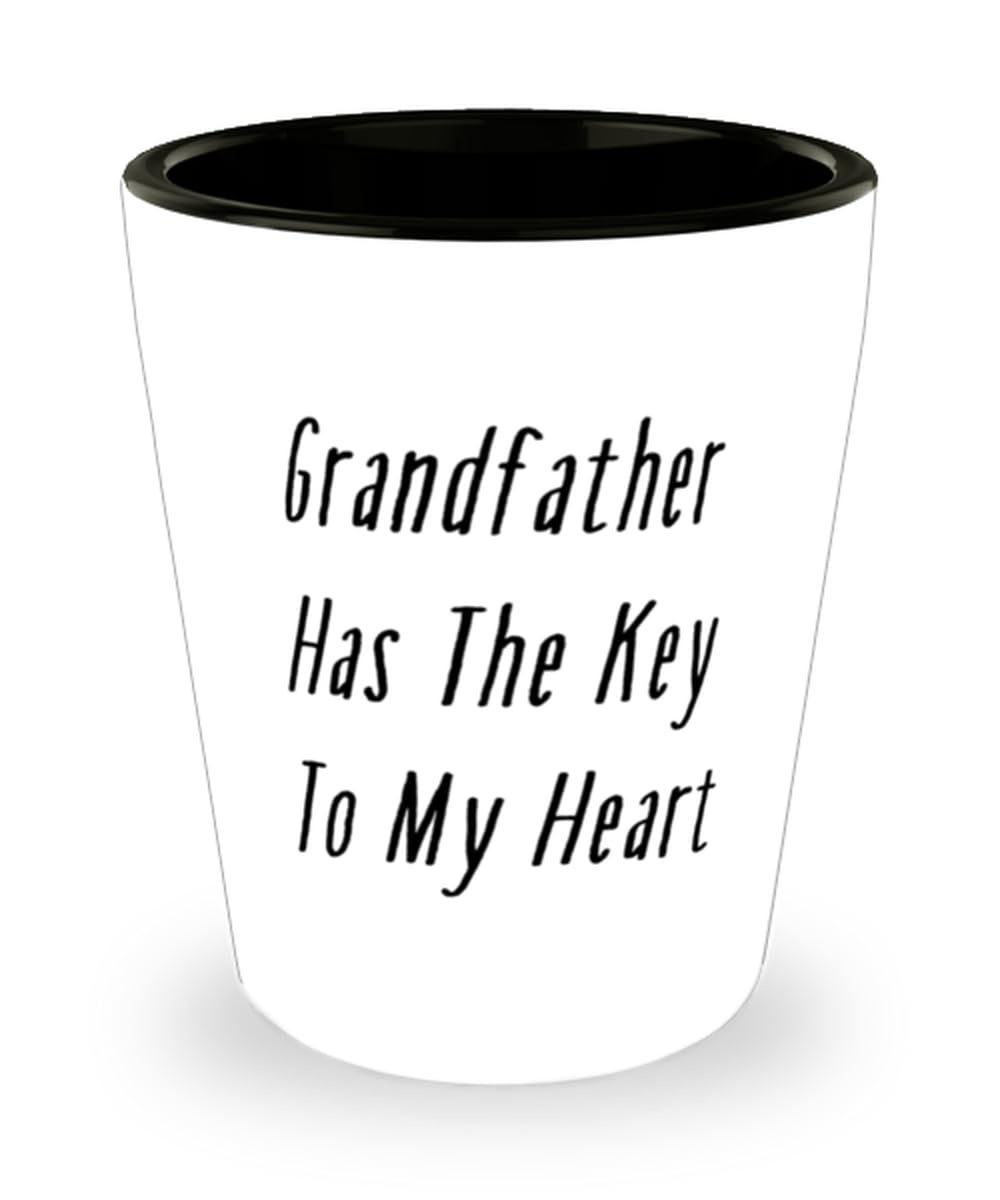 Nice Grandfather Gifts, Grandfather Has The Key To My Heart, Inspirational Shot Glass For Grandpop From Grandchild, Grandfather gift ideas, Best grandfather gifts, Unique grandfather gifts,