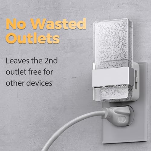 Image of DORESshop Night Light, Night Lights Plug Into Wall, Dimmable, 3000K | Bubble Decorative Night Light, Dusk to Dawn Sensor, Wall Sconce-Style Design Nightlights for Bathroom, Hallway, Gift, 2 packs
