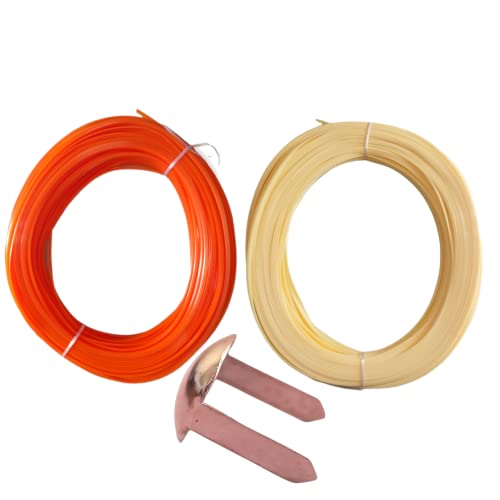Image of ADW CRAFT'S Plastic Wire for Basket Making(2 Colours Best Combo|Plastic Koodai wire|Glass Wire For Basket Making|Koodai Wire Roll|Plastic Wire For Koodai (200 Grms, Orange+Light Cream, 1)