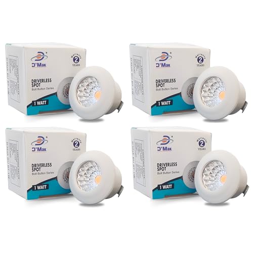 Image of D'Mak 1 Watt Round LED Button COB Pink Focus Light for POP /Recessed Lighting (Pink, Pack of 4)