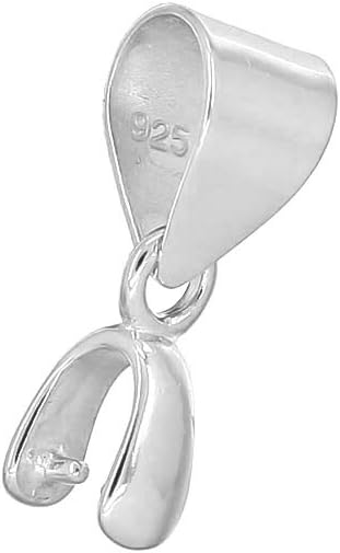 egemmall 1PC Sterling Silver Pinch Bail Clip Pendant Clasp Slider For DIY Jewelry Pendant