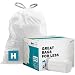 Plasticplace W18528W11DCR Custom Fit Trash Bags │ Simplehuman Code H Compatible │ 8-9 Gallon / 30-35 Liter White Drawstring Garbage Liners │ 18.5" x 28" (200 Count)