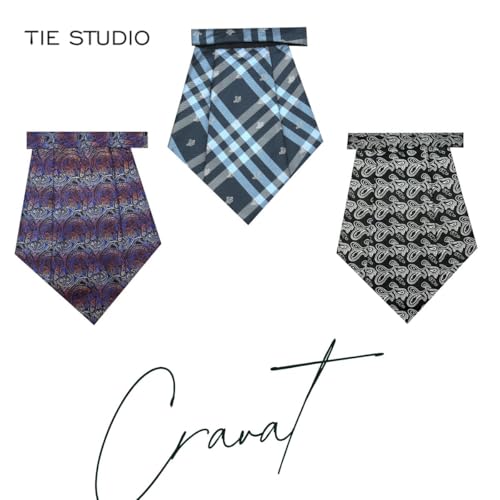 Image of TIE STUDIO Mens Pink Strips Cravat | pack of 1 | Size -12 x 9 inches | tweed fabric | Microfiber | Superior finishing | Packaging - White box |