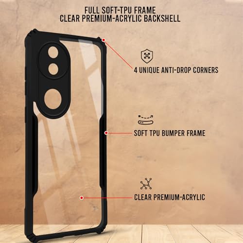 Image of Jkobi Back Case Cover for Vivo V50 | Vivo V50e (Shockproof with Polycarbonate Clear Panel | Professional Black)