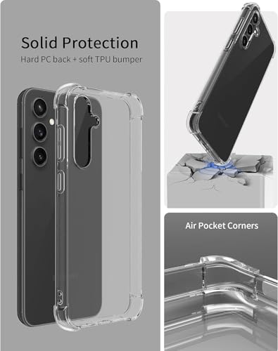 Image of BOXXO Flexible Back Cover for Samsung Galaxy S24 Plus 5G | Back Cover Transparent Clear Shockproof Case Four Corner Protection | Slim Protective Mobile Phone Cover for Samsung Galaxy S24 Plus 5G