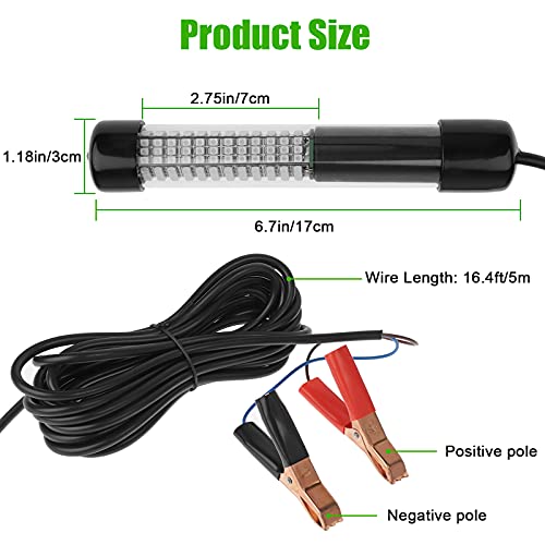 12V 30W 180 Led Submersible Fishing Light 2000 Lumens Underwater Night Fishing Finder Crappie Squid Light Lure Bait Boat Shad Shrimp Fish Finder Lamp, Deep Drop Water Ice Fishing Light With 5M Cord #TOP5