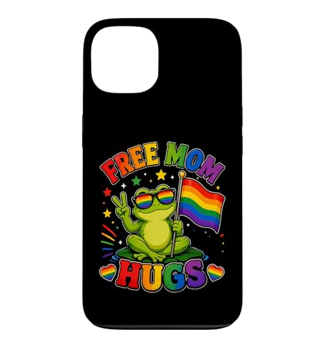 Free Mom Hugs LGBTQIA+ Frog Ally Pride Month�B �X�}�z�P�[�X iPhone 13 �p