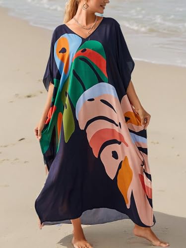 Image of Kaftan Dresses for Women Plus Size Bathing Suit Cover up Caftan Maxi Beach Dresses