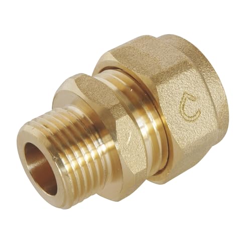 SOMATHERM FOR YOU - Raccord droit à compression (à visser) pour tube PER Ø16 - Mâle 12/17 (3/8'') 2716-16-12 Multicolore