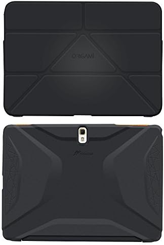 rooCASE Samsung Galaxy Tab S 10.5 Case - Origami 3D [Granite Black/rooCASE Orange] Slim Shell 10.5-Inch Smart Cover