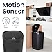 Ninestars Touch Tap & Motion Sensor Trash Can for Kitchen and Bedroom, 13 Gal 50L High-Grade ABS Body (Rectangular, Black)