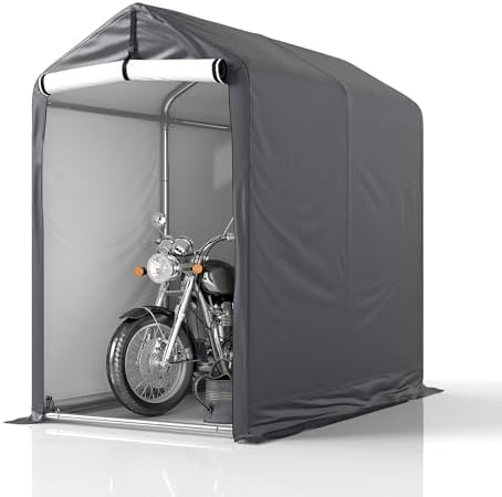 GARTOO 6 x 3ft Outdoor Cycle Storage Shelter - Bike Shed with Rol...