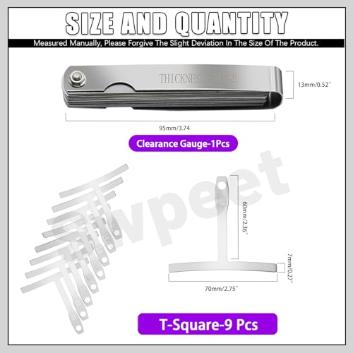 Swpeet 2 Sets Gitarren Luthier Tools Set mit Understring Radius Gauge und 32 Blade Feeler Gauge, Gitarren Gauge Measurement Tool, Stahl Dual Marked Metric und Imperial Gap Feeler Gauges für Gitarre