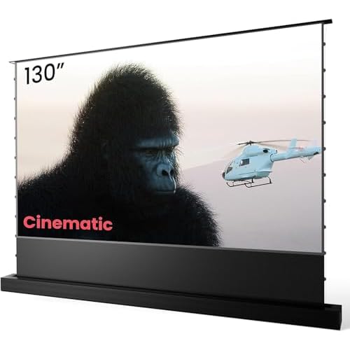 AWOL VISION 130 Zoll motorisierte ALR-Bodenprojektor-Leinwand für Ultra-Kurzdistanz-Projektor,4K/8K Ultra HD, Active 3D