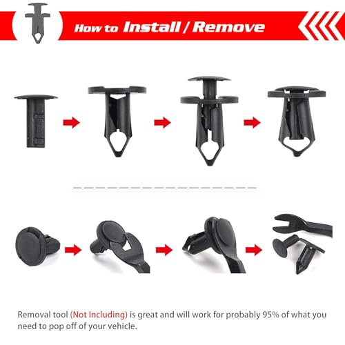 Image of OTUAYAUTO 20PCS Fender Clip Nylon Fastener, Replacement for Jeep Wrangler Cherokee Commander Liberty, Dodge Avenger Journey Durango Caravan, Saturn, Ford Escape
