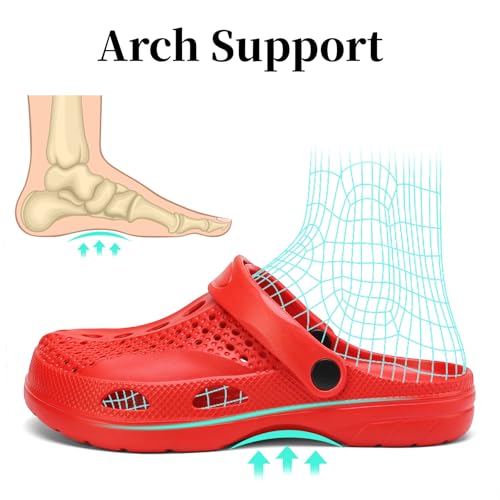 Image of SOSOWHLTE Men's Women's Arch Support Clogs,Unisex Garden Shoes Comfortable Slip-on Outdoor Sandals Slippers for Beach Casual